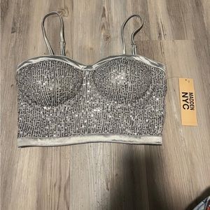 Sequin Bustier Top